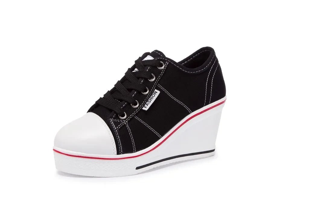 Wedge Heel Canvas Sneakers | Lightweight Design | Casual Everyday Style