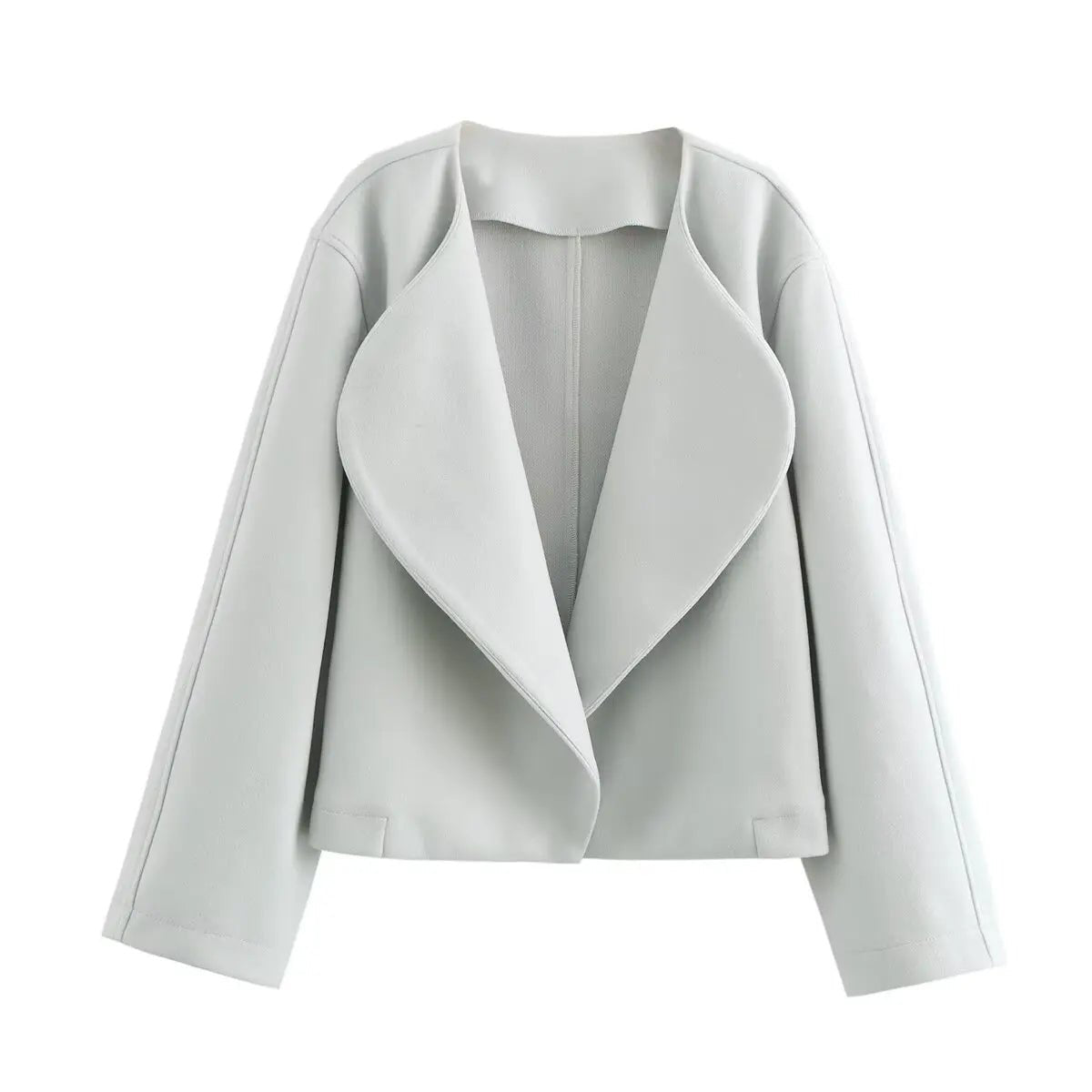 Cropped Wool-Blend Coat | Draped Front | Stylish and Sophisticated