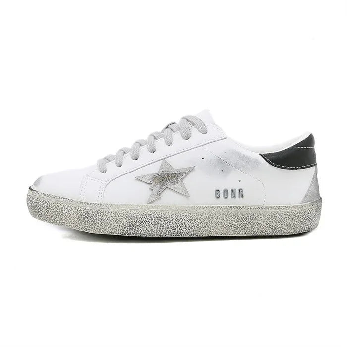 Minimalist Star Sneakers | Distressed Sole | Casual Everyday Style