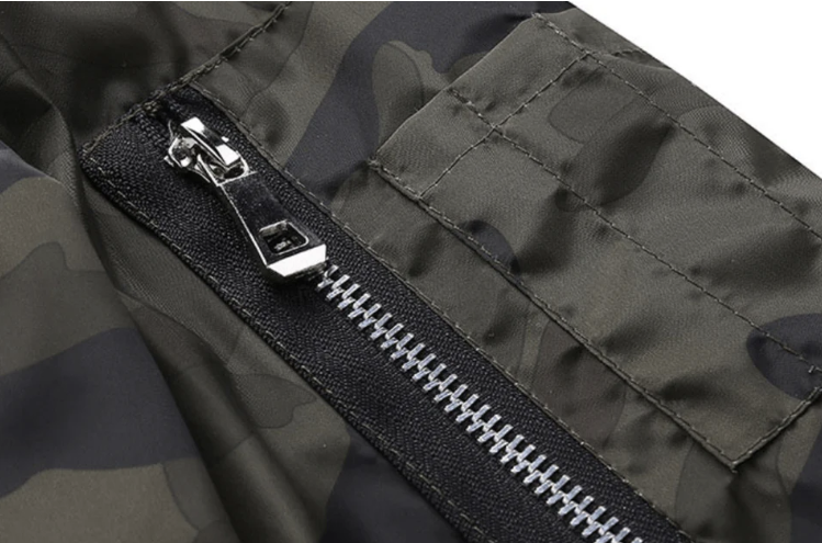 Camo Bomber Jacket | Lightweight Zip-Up | Urban Streetwear Layer