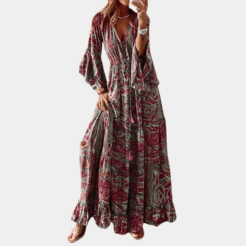 Bohemian Maxi Kaftan Dress | Flowing Silhouette | Lightweight and Comfortable