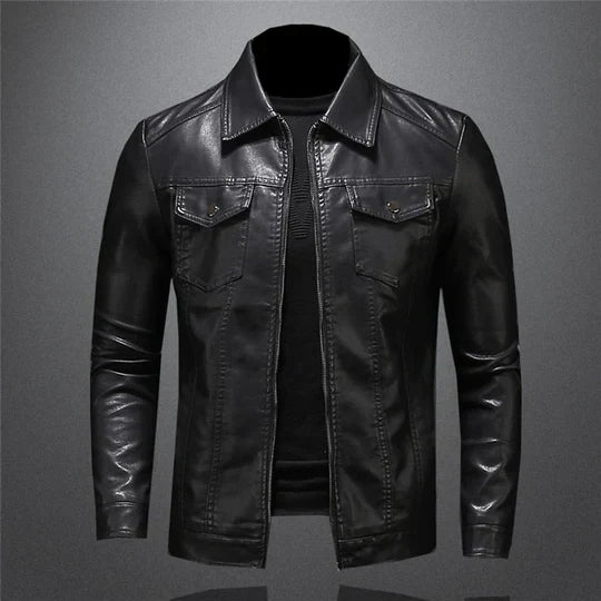 Classic Faux Leather Jacket | Slim Fit Design | Sleek Everyday Outerwear