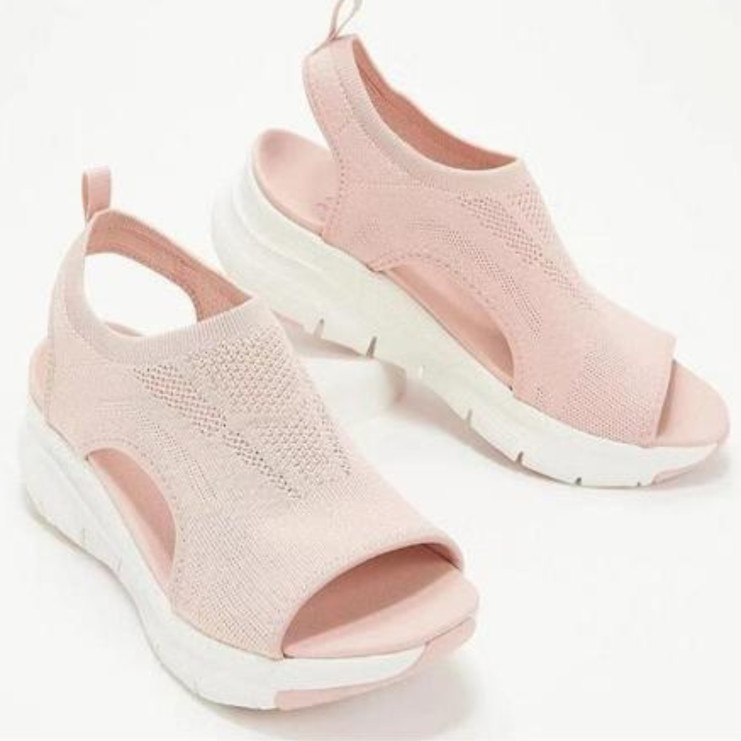 Knit Sport Sandals | Lightweight Platform Sole | Open Toe Slip-On
