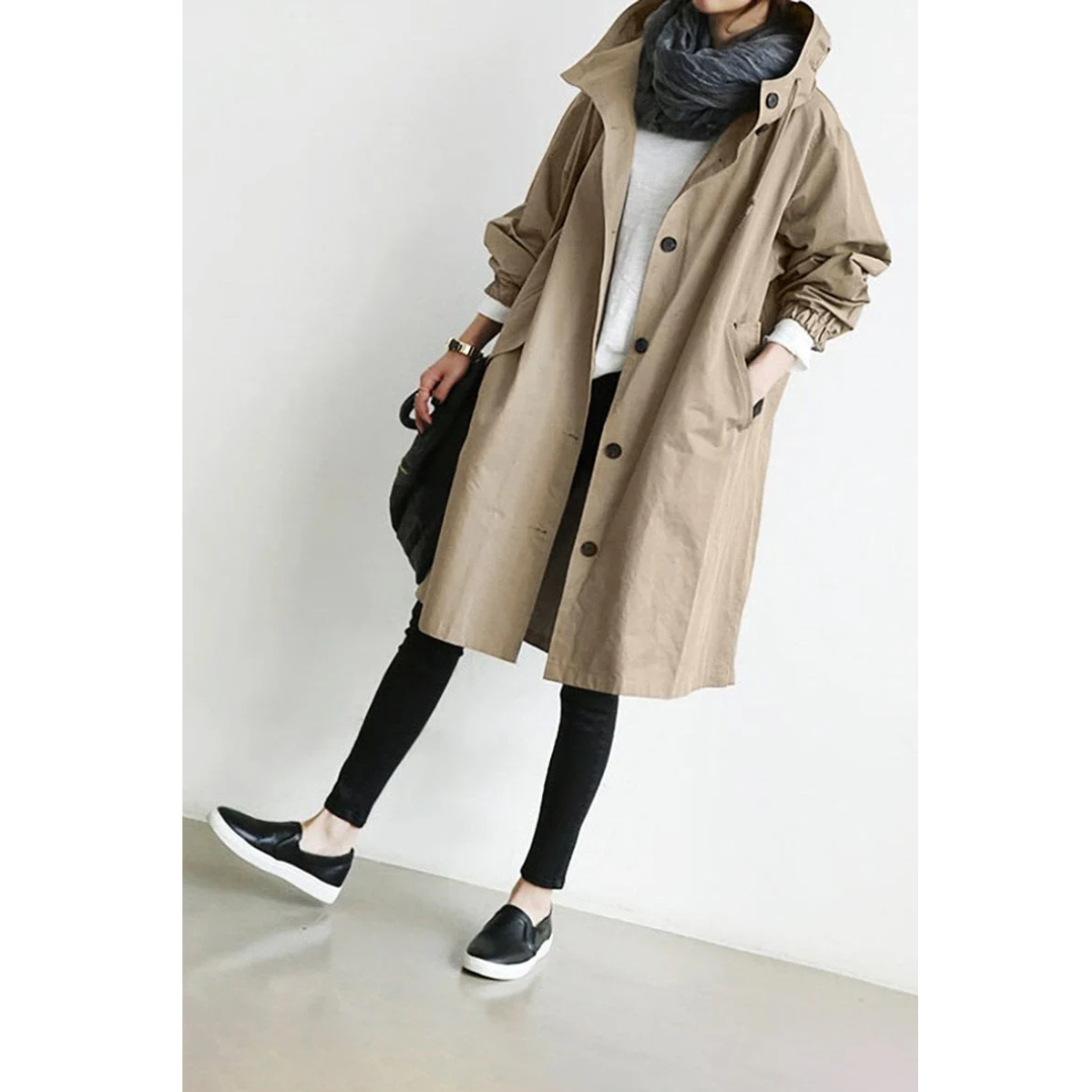 Long Button-Up Windbreaker | Lightweight Oversized Coat | Casual Transitional Outerwear