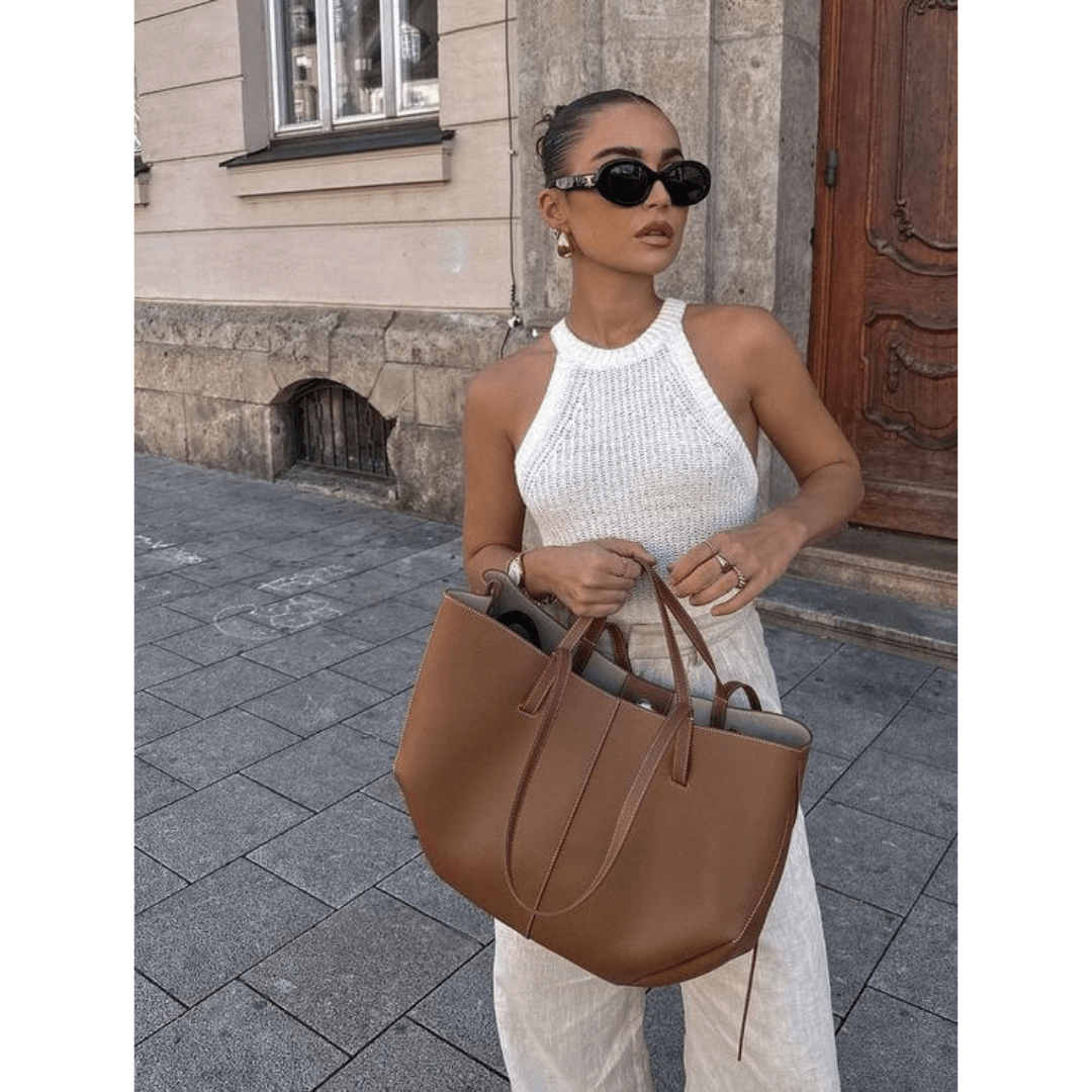 PU Leather Tote Bag | Dual Handles | Spacious Everyday Style
