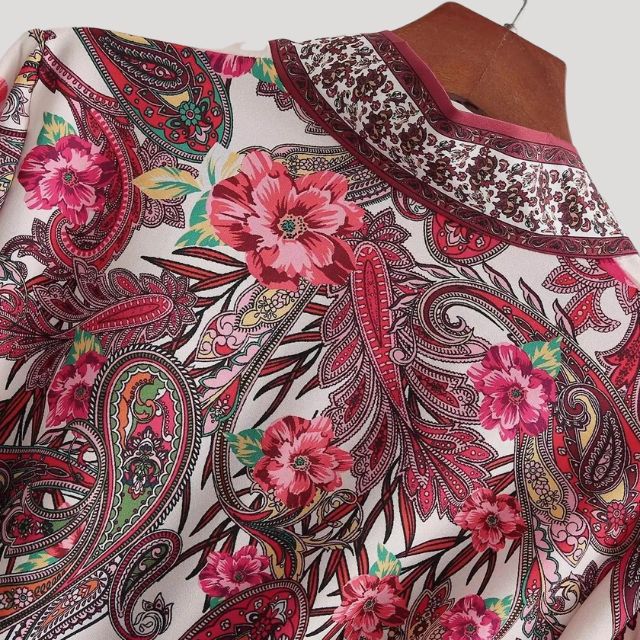 Boho Belted Mini Dress | Paisley Print & Long Sleeves | Lightweight Cotton Blend