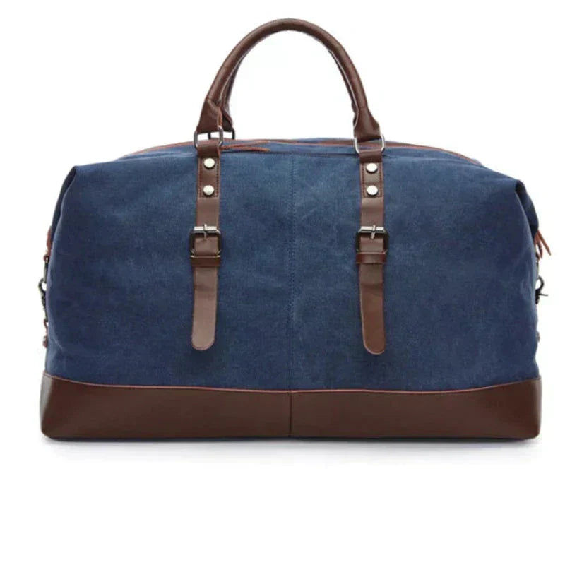 Canvas Weekender Bag | Leather Trim | Travel Carryall