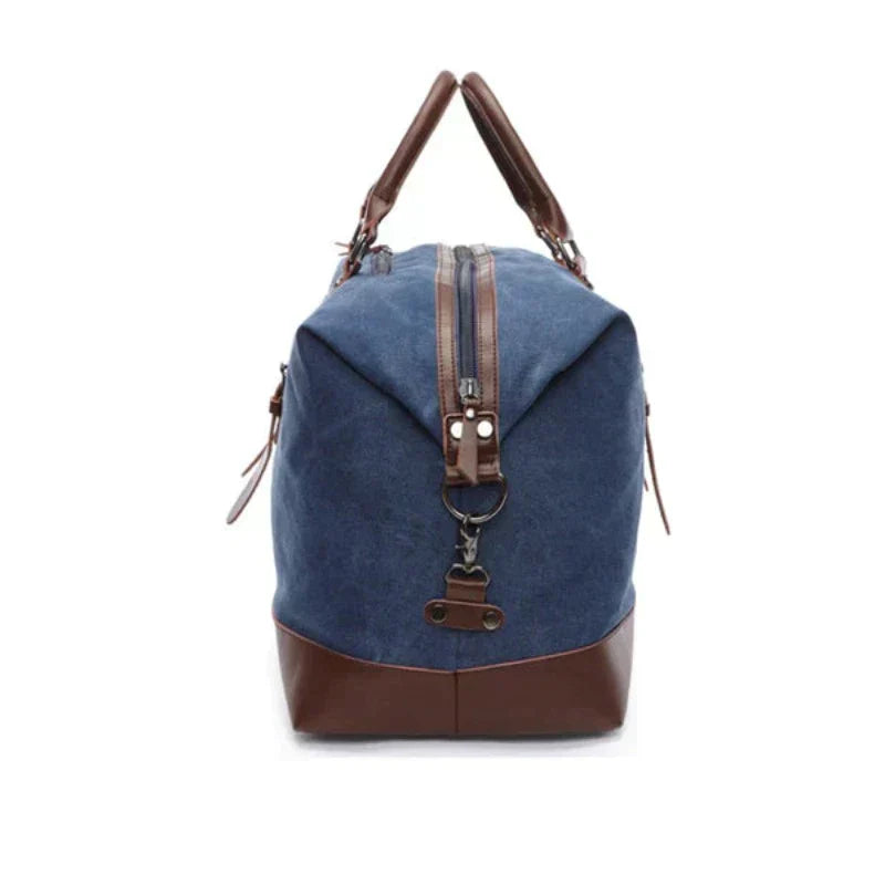 Canvas Weekender Bag | Leather Trim | Travel Carryall