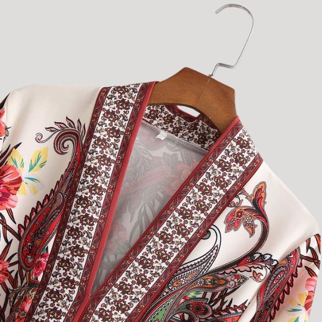 Boho Belted Mini Dress | Paisley Print & Long Sleeves | Lightweight Cotton Blend