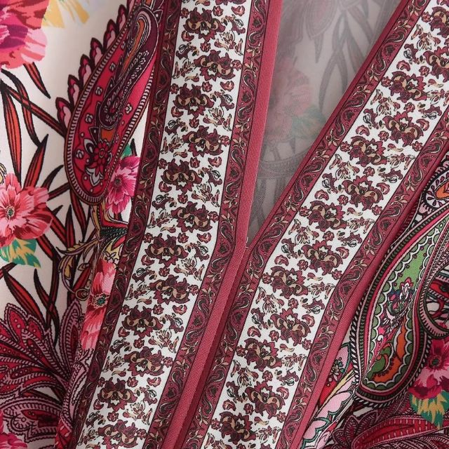 Boho Belted Mini Dress | Paisley Print & Long Sleeves | Lightweight Cotton Blend