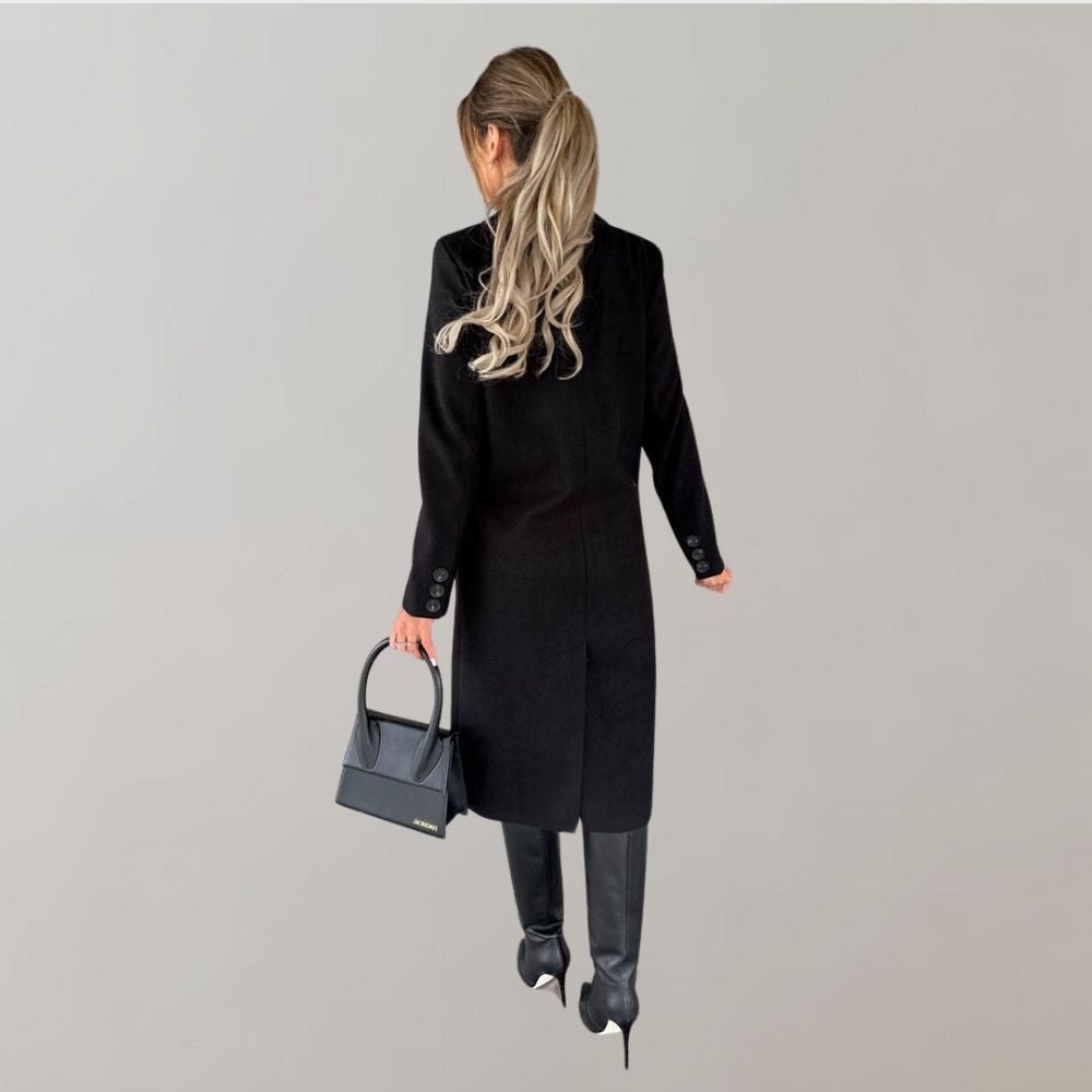 Double-Breasted Long Coat | Tailored Fit | Classic Wool-Blend Elegance