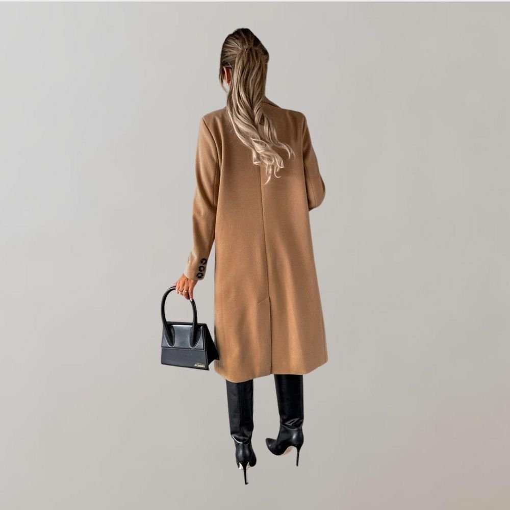 Double-Breasted Long Coat | Tailored Fit | Classic Wool-Blend Elegance