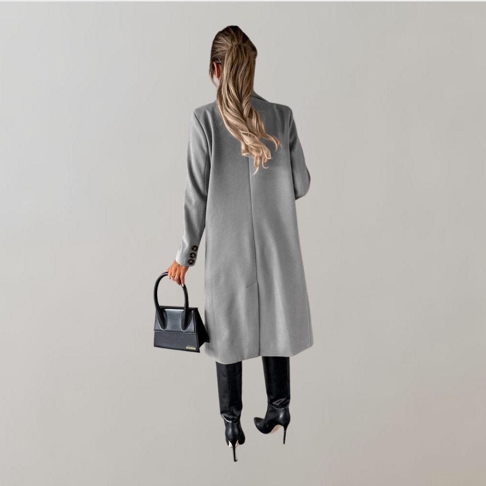 Double-Breasted Long Coat | Tailored Fit | Classic Wool-Blend Elegance