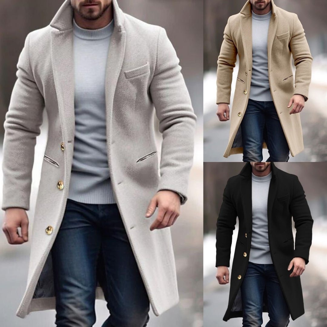 Wool Blend Overcoat | Long Tailored Winter Coat | Classic Formal Outerwear