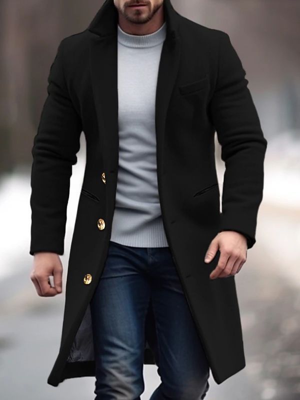 Wool Blend Overcoat | Long Tailored Winter Coat | Classic Formal Outerwear