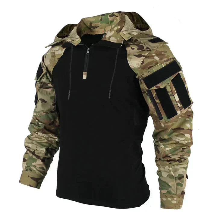Men’s Tactical Long-Sleeve Pullover | Combat Shirt | Breathable Panels