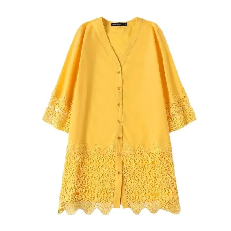 Lace-Trim Tunic | Relaxed Fit | Lightweight Fabric | Beach-Ready Style