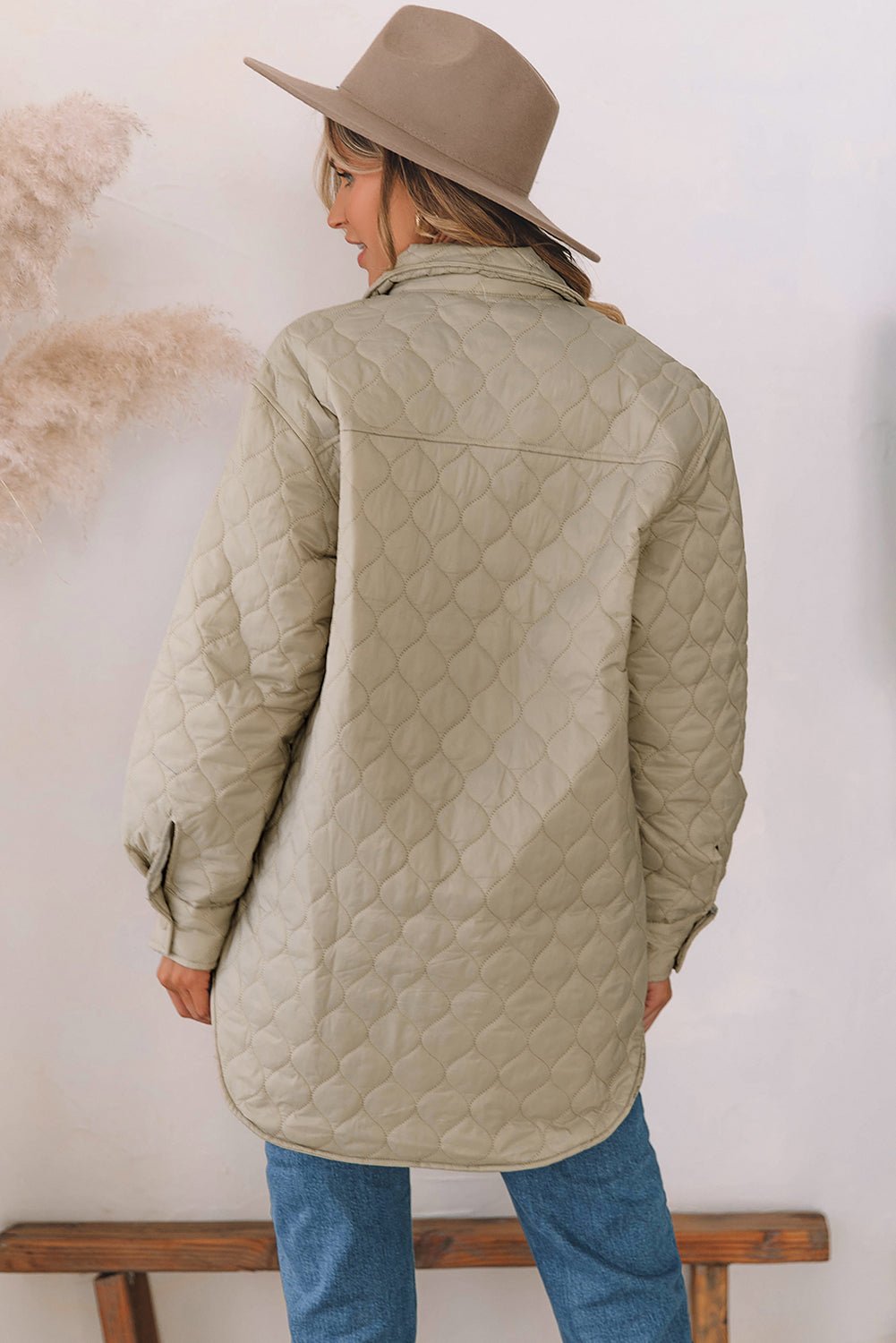 Quilted Button-Up Shacket | Lightweight Warmth | Oversized Fit | Casual Style