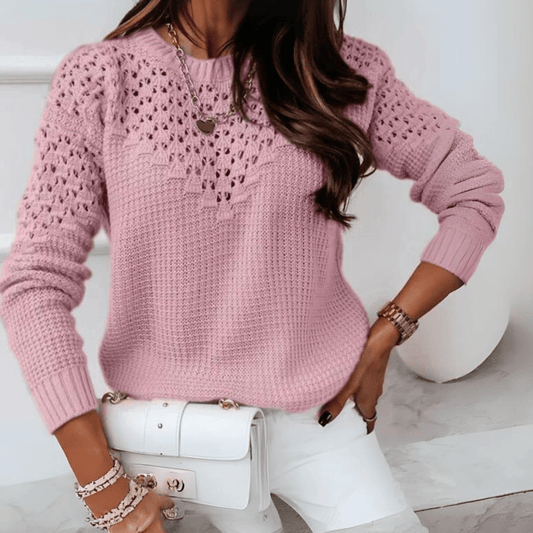 Elegant Knit Sweater | Soft & Breathable | Hollow-Out Detailing | Casual & Chic