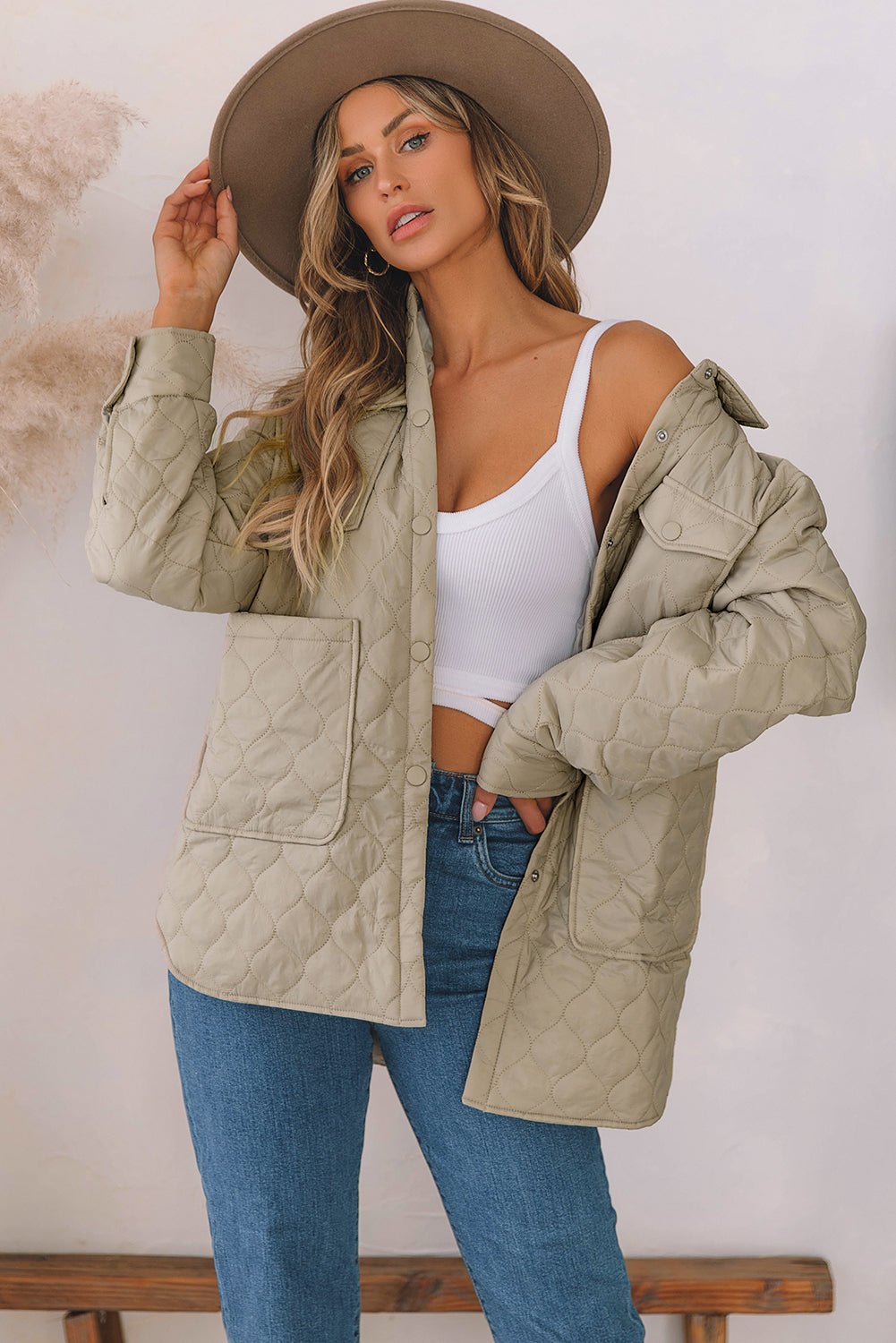 Quilted Button-Up Shacket | Lightweight Warmth | Oversized Fit | Casual Style
