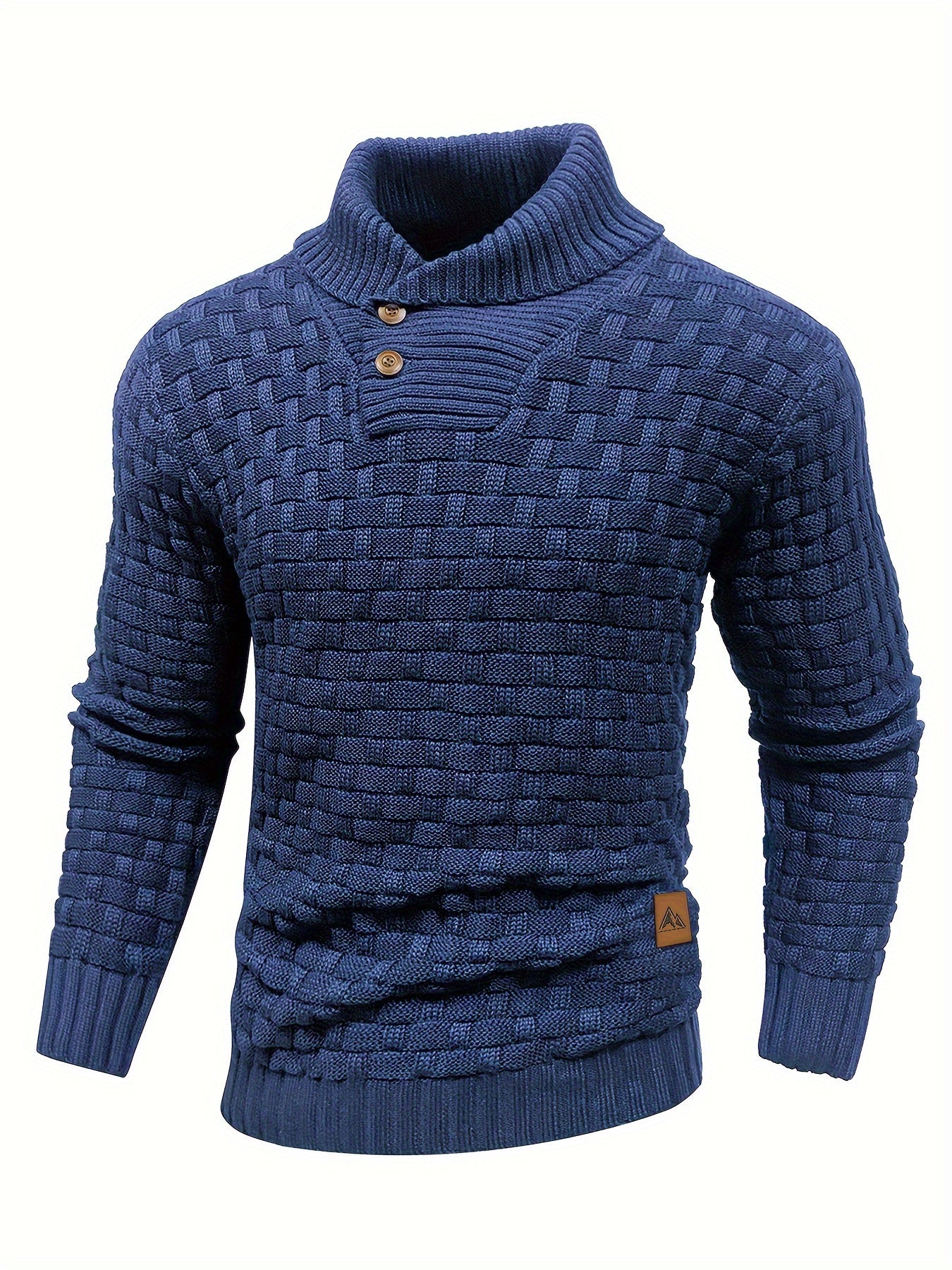 Men's Shawl Collar Knit Sweater | Textured Pullover | Warm Fall Layer