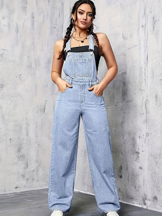 Classic Denim Overalls | Relaxed Fit | Adjustable Straps