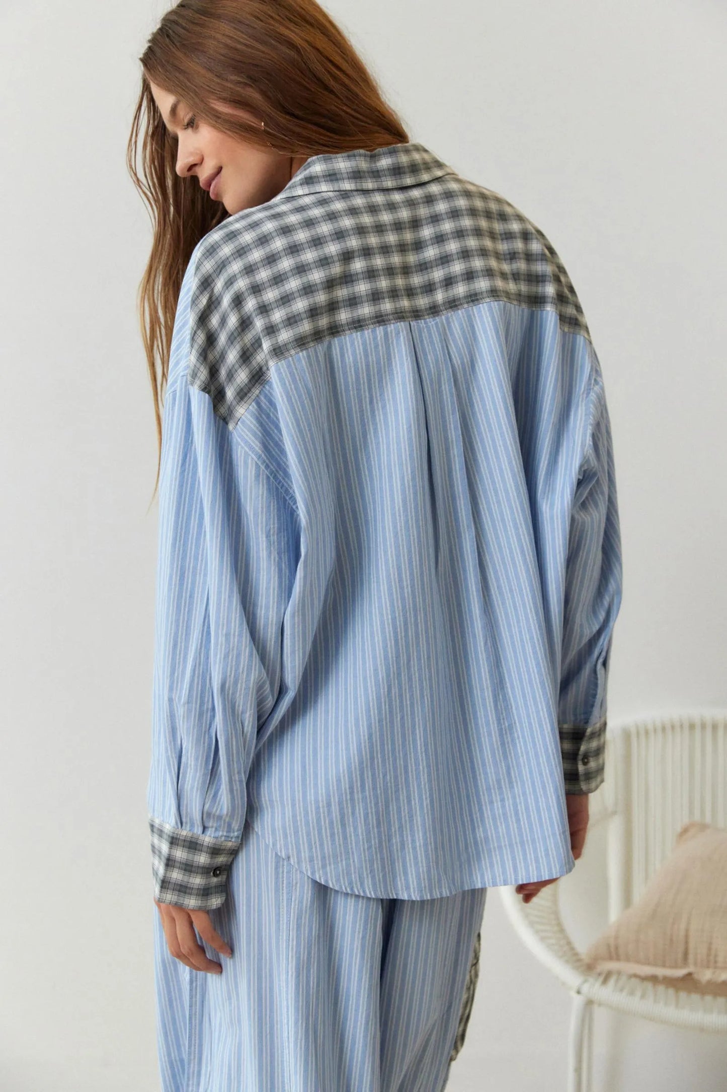 Striped Patchwork Pyjama Set | Soft Cotton Blend with Relaxed Fit