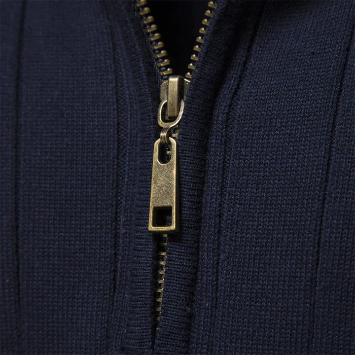 Men's Ribbed Half-Zip Sweater | Structured Knit | Versatile Cool-Weather Layer
