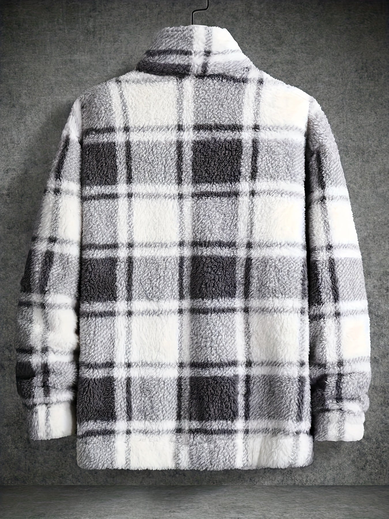 Men's Fuzzy Plaid Shacket | Button-Up Overshirt | Soft Brushed Outer Layer