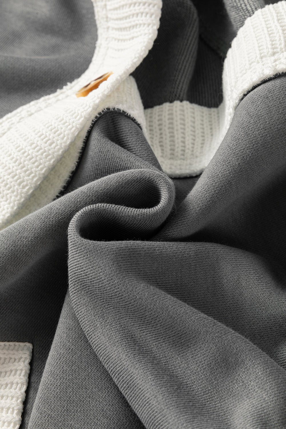 Colour-Block Hoodie Cardigan | Soft Knit | Button-Up Design | Casual Layer