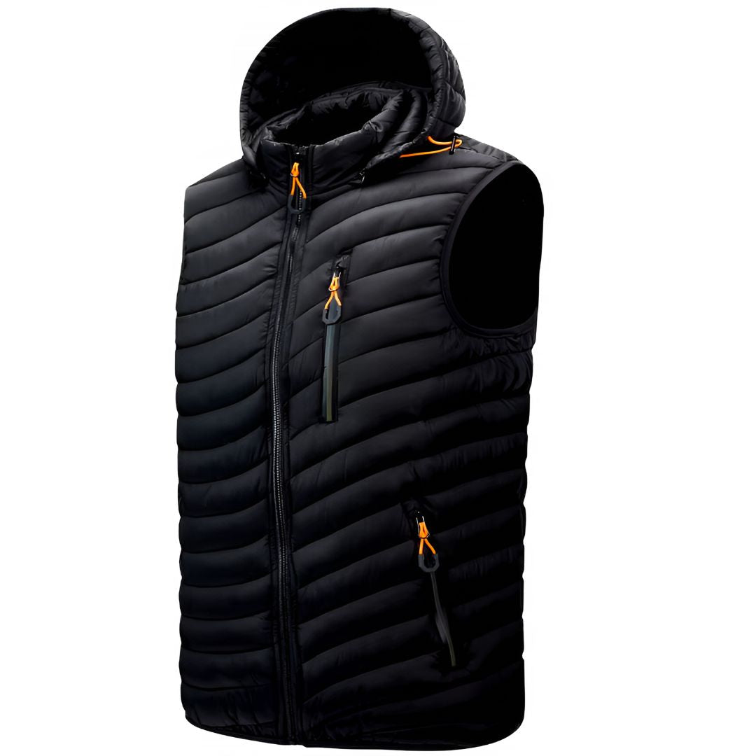 Men’s Lightweight Puffer Vest | Insulated Sleeveless Jacket | Transitional Layer with Hood