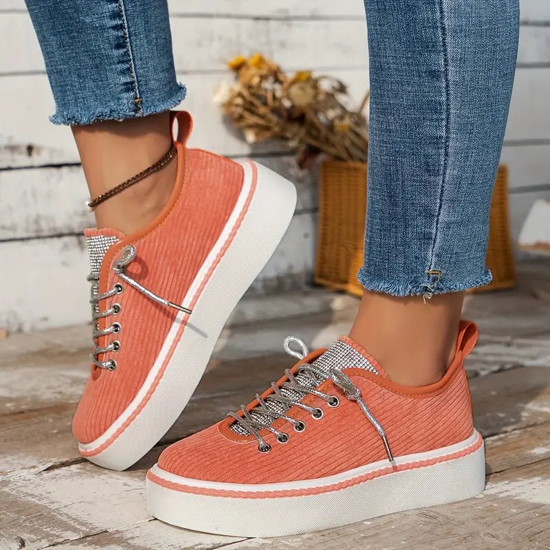 Embellished Denim Sneakers | Rhinestone Accent | Casual Glam Comfort