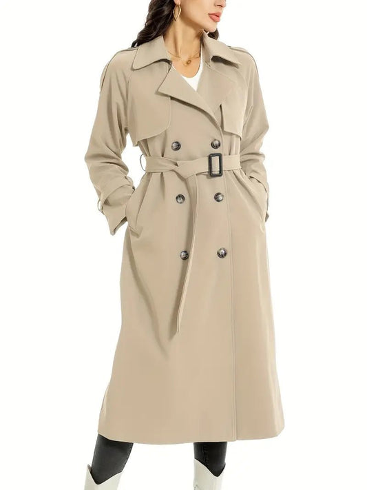 Classic Belted Trench Coat | Double-Breasted Design | Timeless Elegance | All-Season Layer