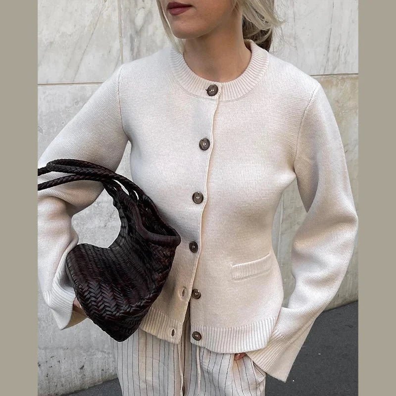 Elegant Wool-Blend Cardigan | Minimalist Design | Button-Up | Casual Chic