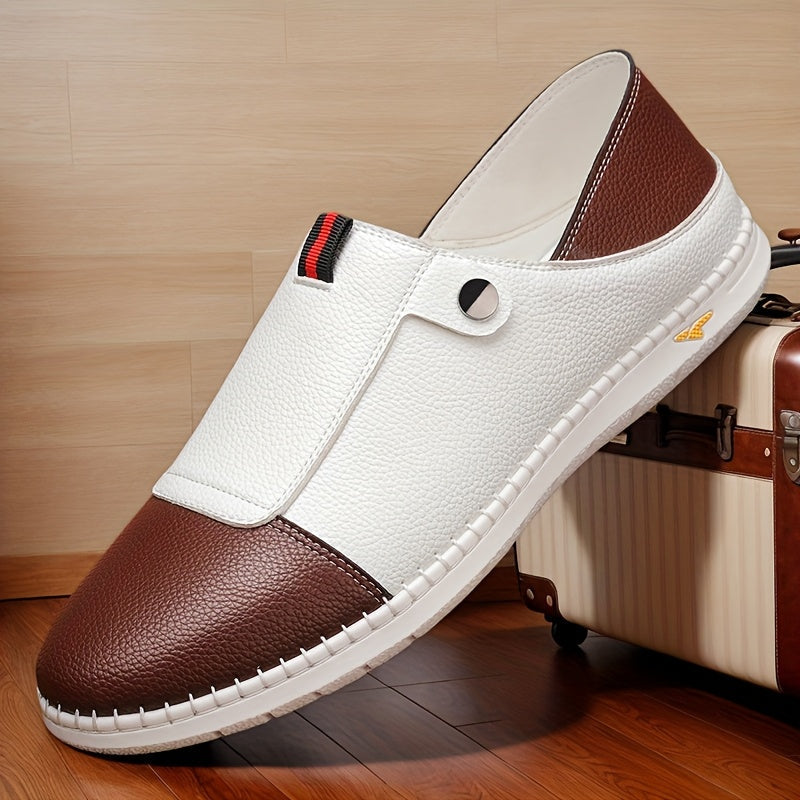 Men’s Two-Tone Slip-On Sneakers | Casual Comfort Walking Shoes | Lightweight Everyday Wear
