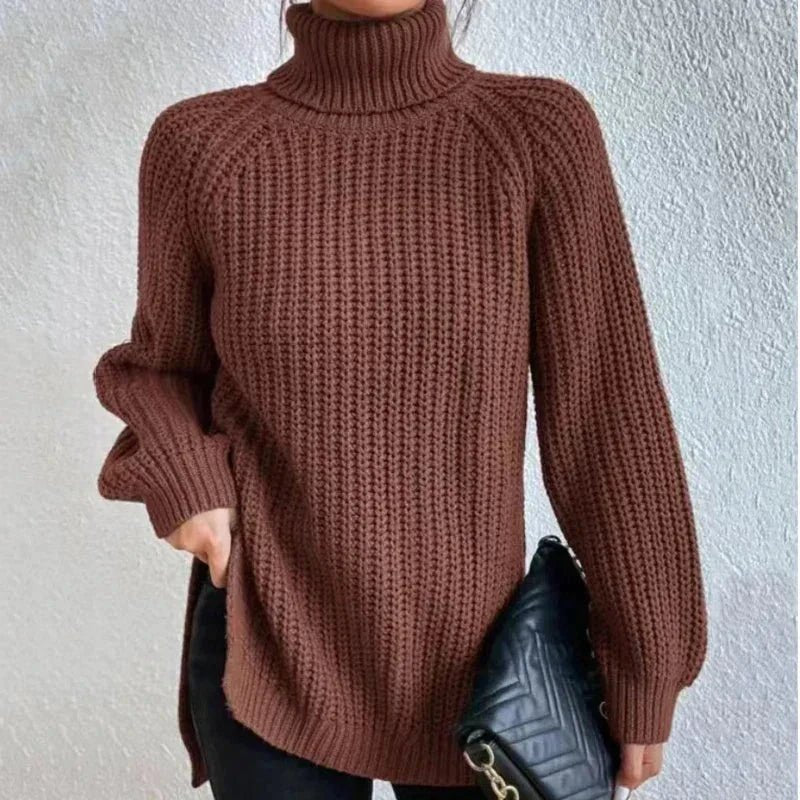 Turtleneck Tunic Sweater | Relaxed Fit | Chunky Knit | Effortless Winter Style