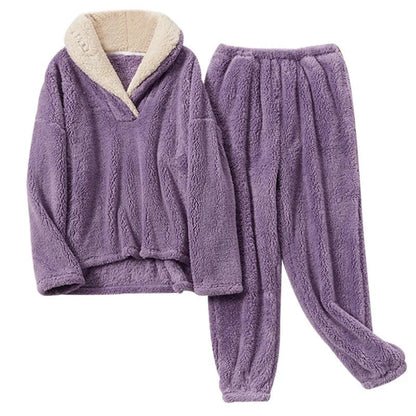 Fleece Lounge Set | Ultra-Soft Comfort | Sherpa Collar | Cozy Loungewear