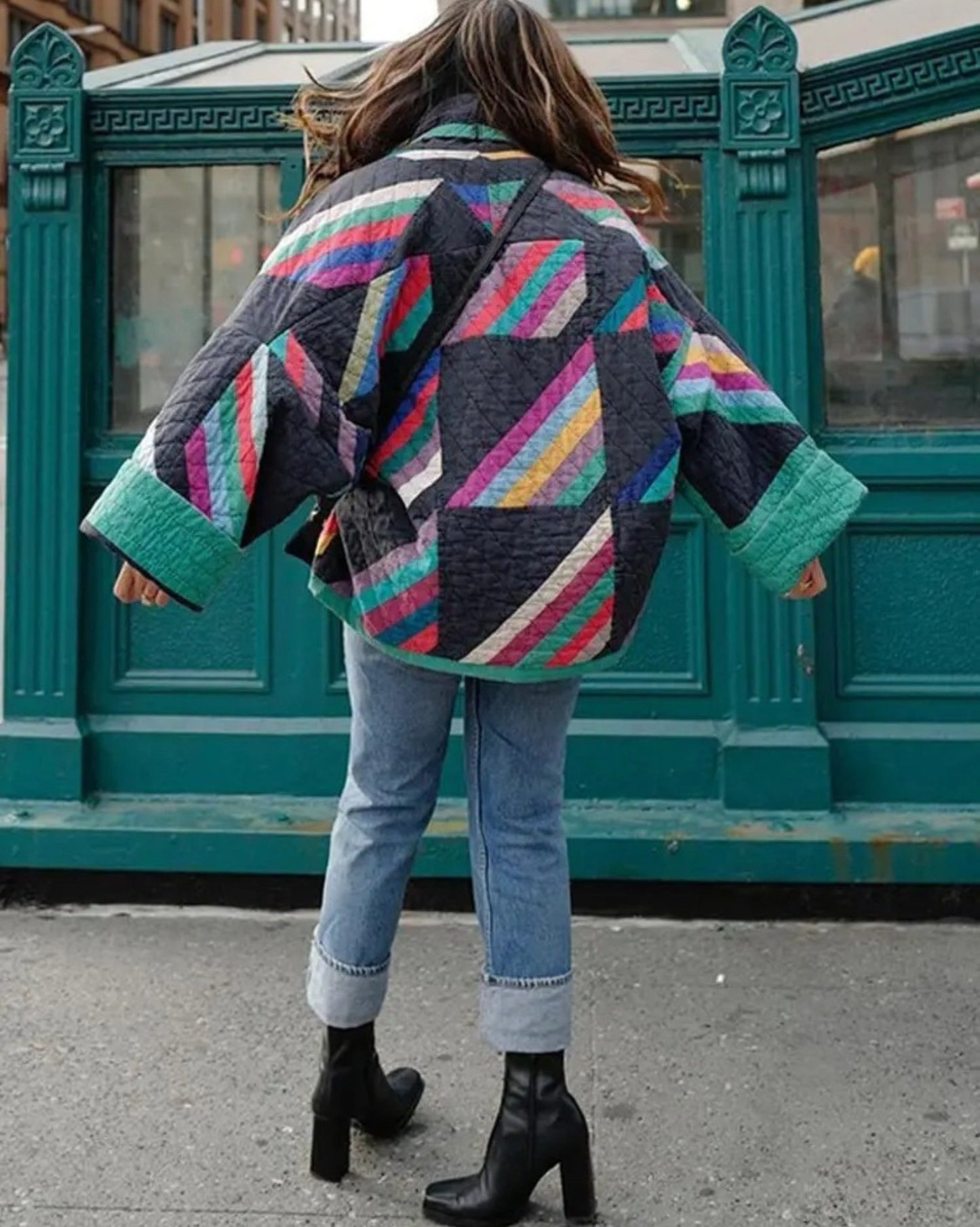 Colourful Geometric Knit Cardigan | Cozy & Stylish | Oversized Fit | Casual Layering