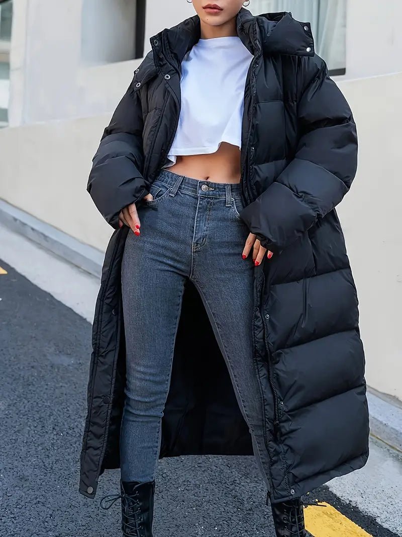 Longline Oversized Puffer Coat | Ultra-Warm Insulated Design | Sleek & Modern | Winter Outerwear