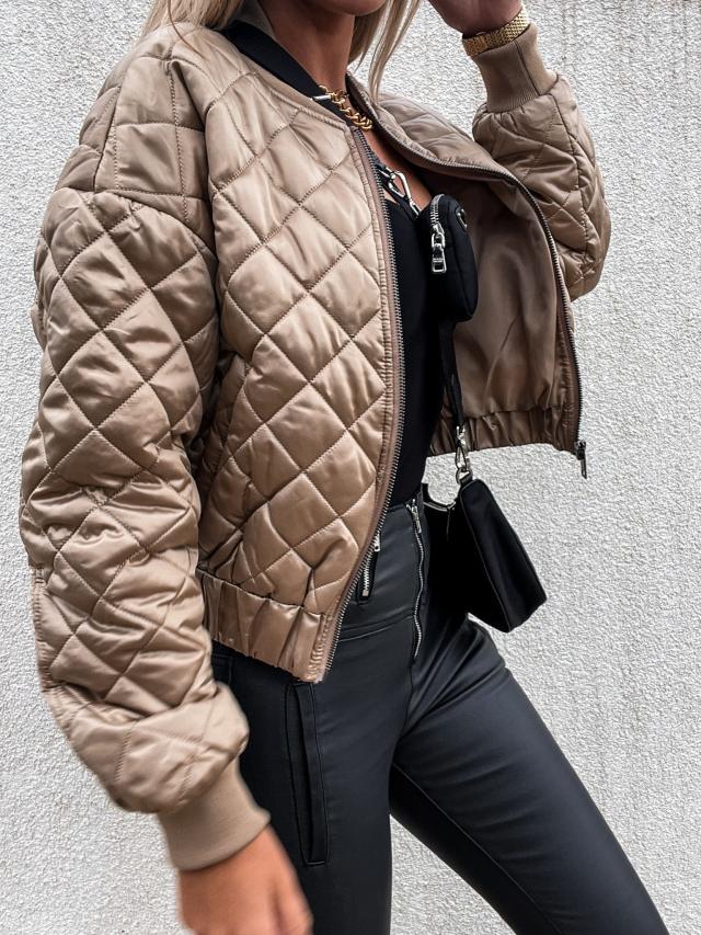 Quilted Bomber Jacket | Lightweight & Stylish | Satin Finish | Casual Layering