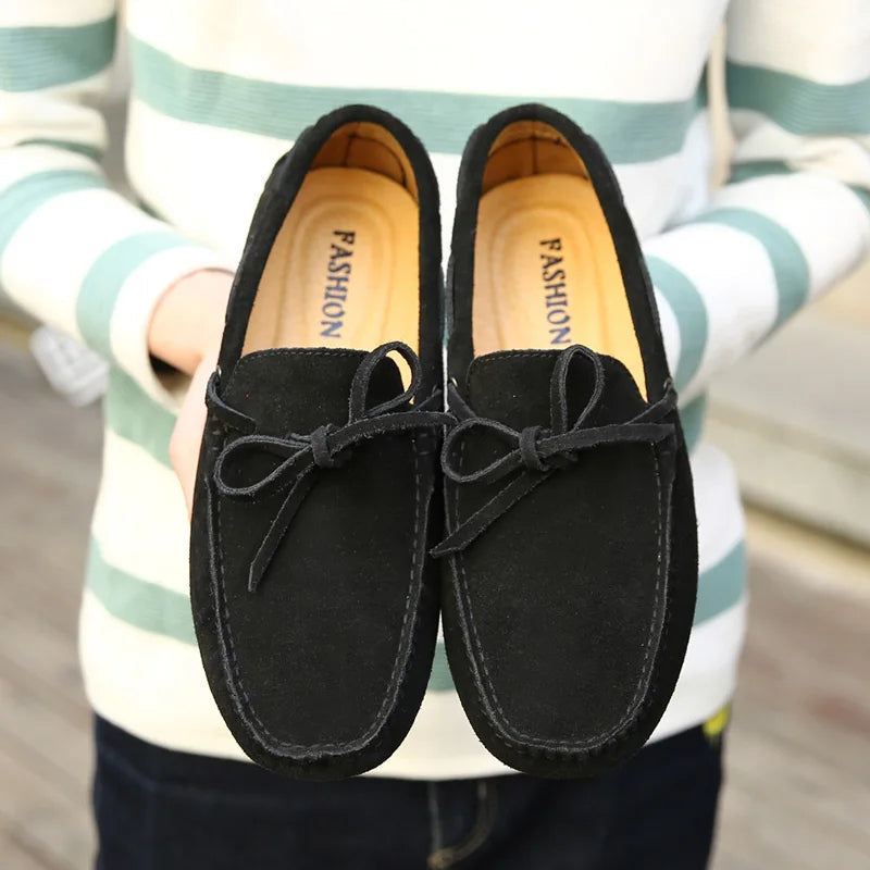 Men’s Suede Moccasin Slippers | Cushioned Insole | Classic Indoor Comfort