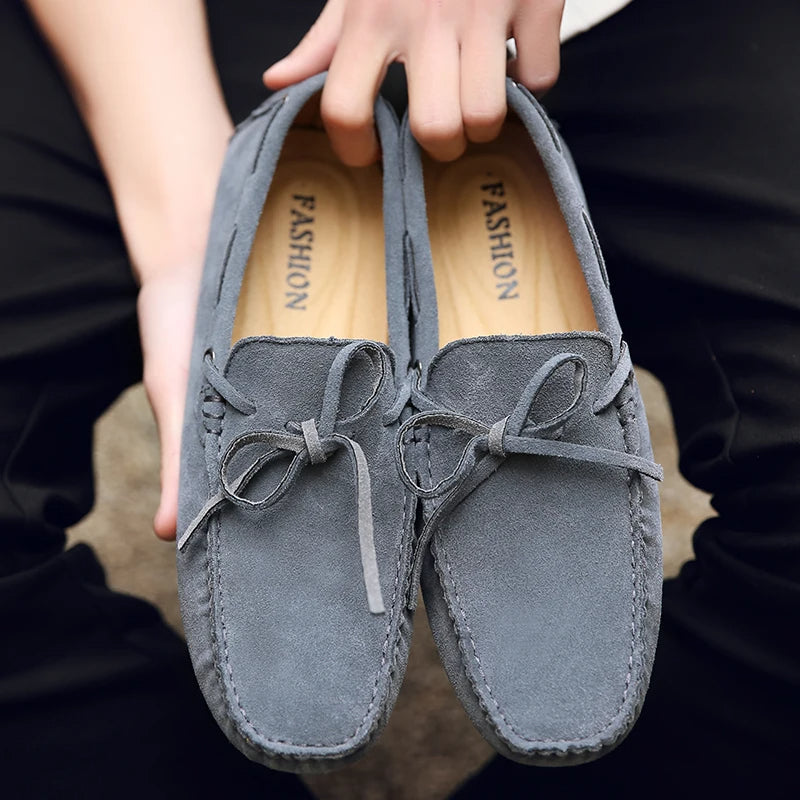 Men’s Suede Moccasin Slippers | Cushioned Insole | Classic Indoor Comfort