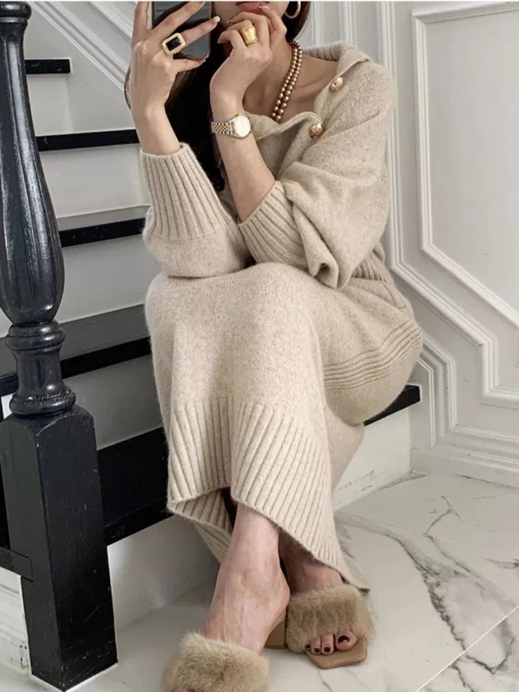 Belted Turtleneck Knit Maxi Dress | Elegant Warmth | Soft Knit | Winter Statement