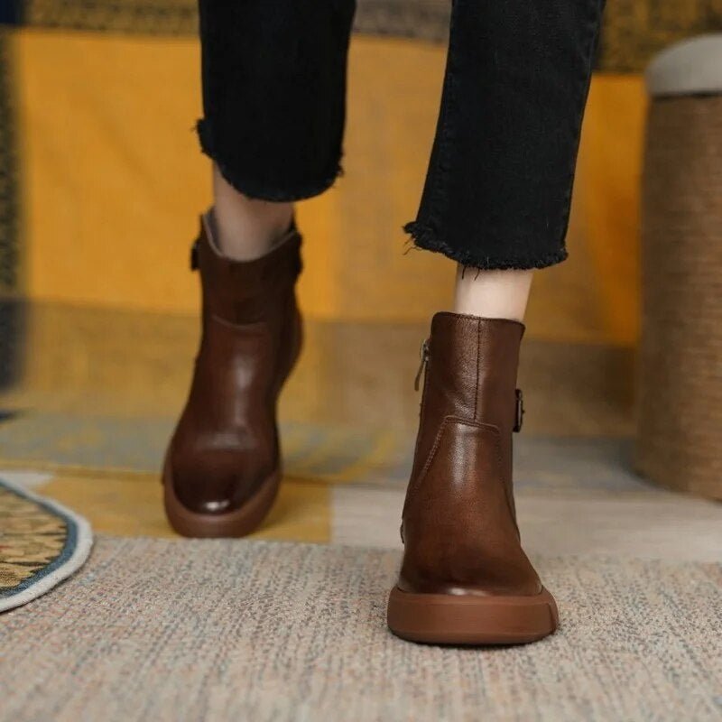 Ankle Boots | Buckled Side Detail | Soft Leather Finish