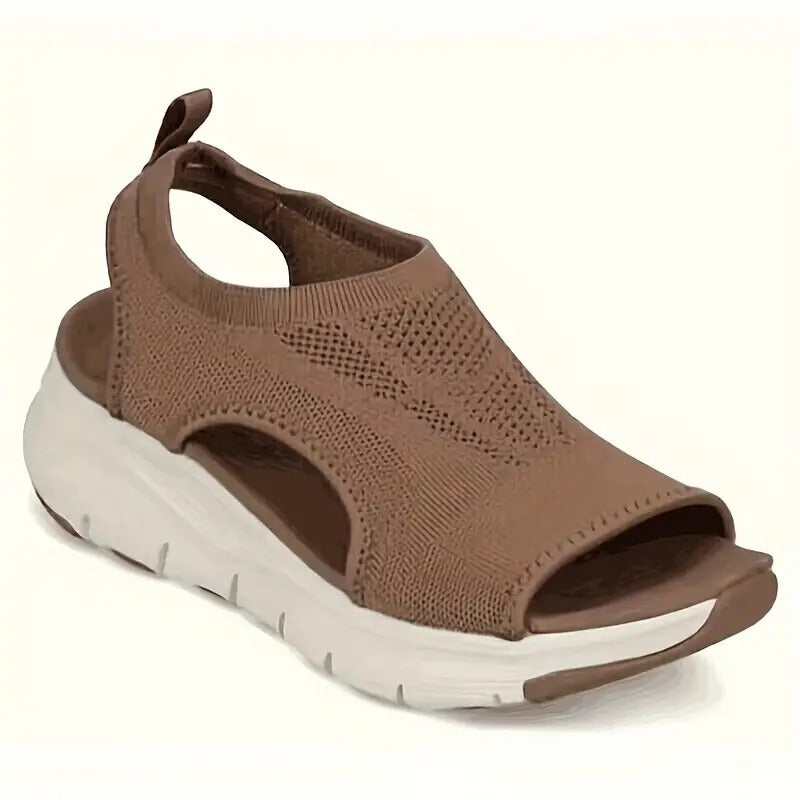 Knit Sport Sandals | Lightweight Platform Sole | Open Toe Slip-On