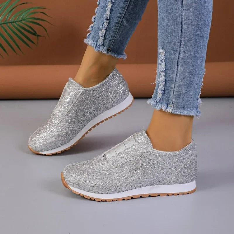Glitter Slip-On Sneakers | Lightweight Comfort | Casual Glam Footwear