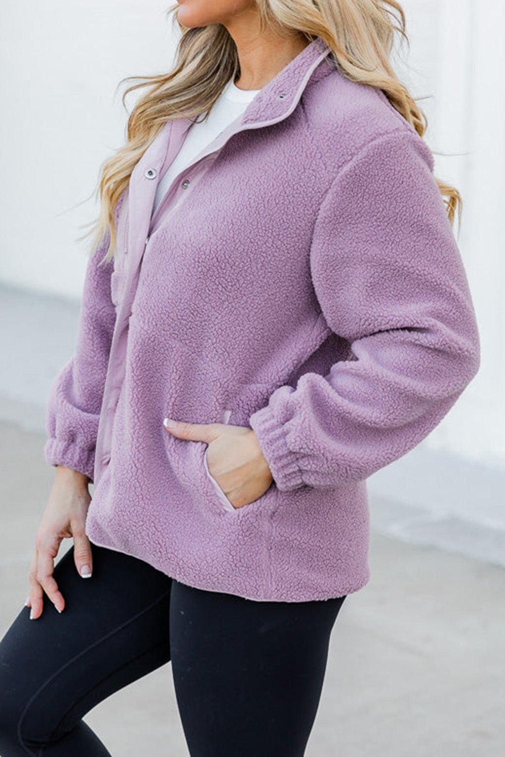 Cozy Sherpa Jacket | Warm & Soft Texture | Polyester Blend | Everyday Outerwear