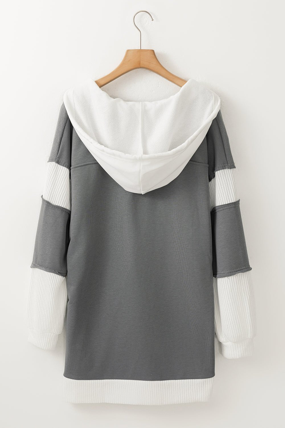 Colour-Block Hoodie Cardigan | Soft Knit | Button-Up Design | Casual Layer