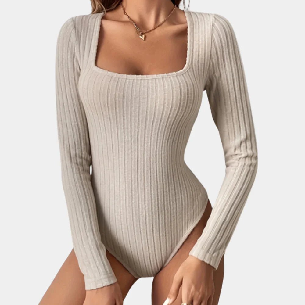 Ribbed Square-Neck Bodysuit | Versatile Style | Slim Fit