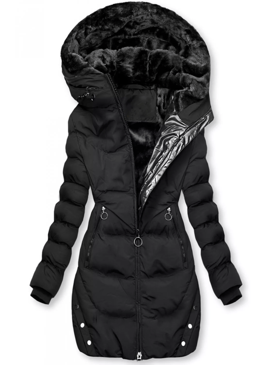 Long Puffer Jacket with Faux Fur Hood | Insulated and Stylish | Winter Essential